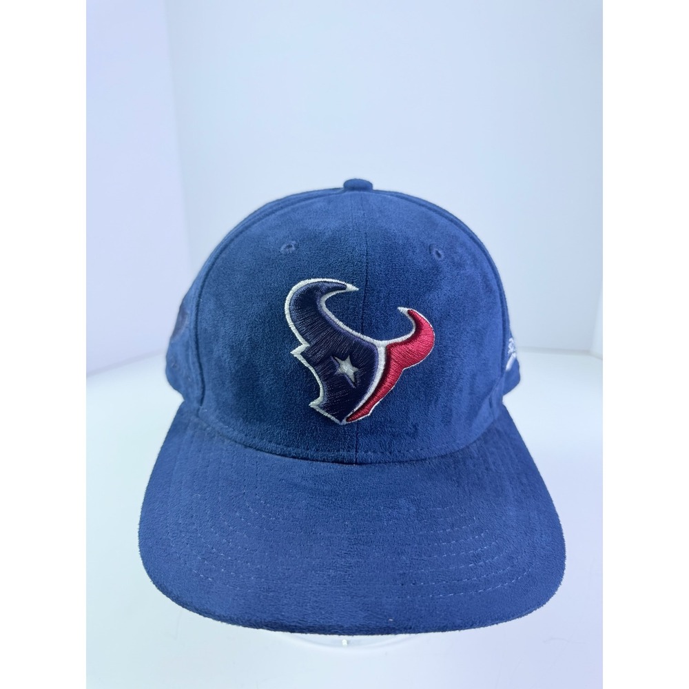 Houston Texans New Era 9FORTY Navy Blue Faux Suede Leather Strapback Hat Cap